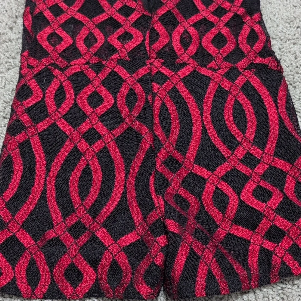 Kelle Dance Leotard Costume Red‎ Black High Neck Youth Size Medium